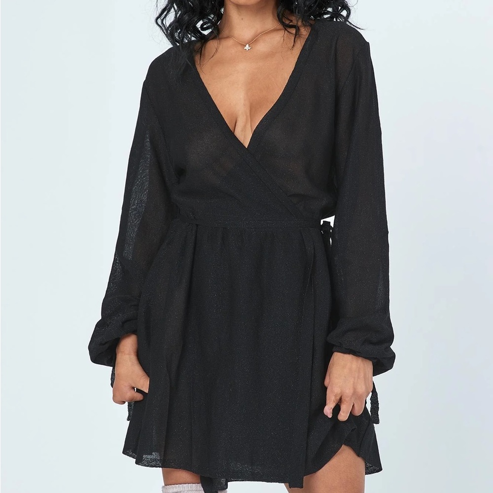 Chiara Mini Dress Black - Princess Polly